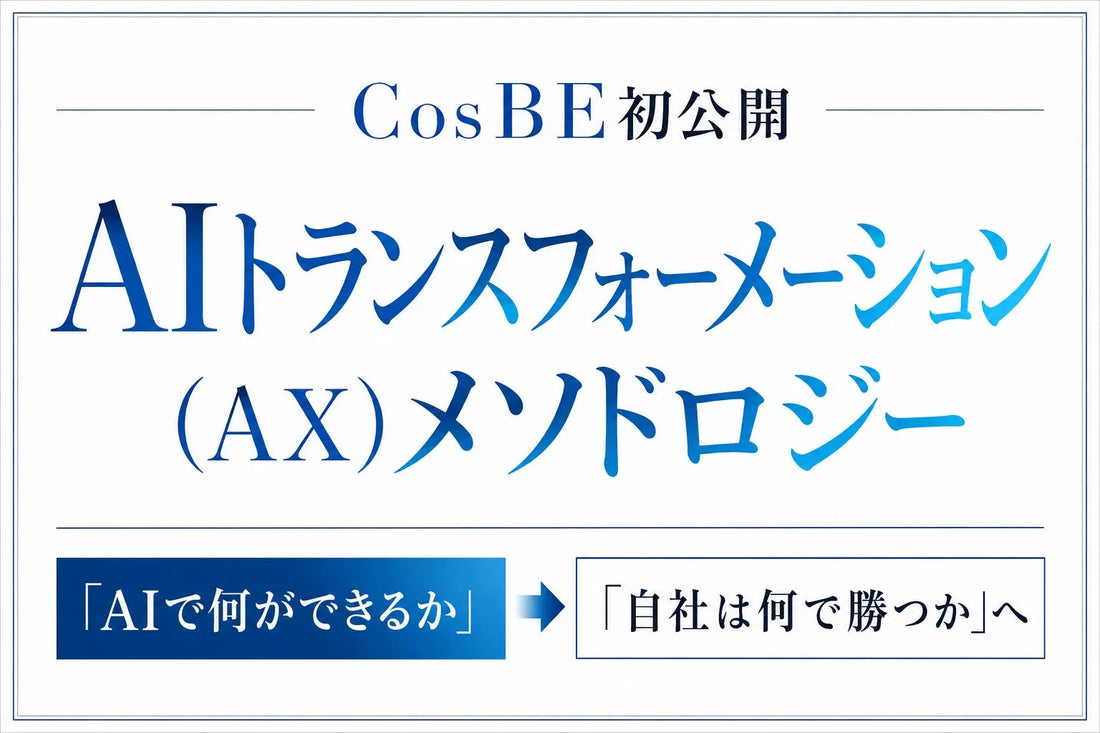 CosBE Incorporatedが「CosBE AIトランスフォーメーション（AX）メソドロジー」を体系化、69社が「ツールだけでは経営改善につながらない」と回答