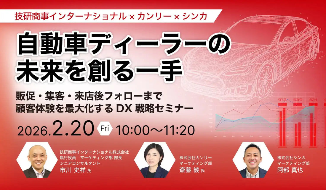 株式会社シンカ・技研商事インターナショナル株式会社・株式会社カンリーがDX戦略ウェビナーを開催、ディーラーの顧客体験を最大化へ