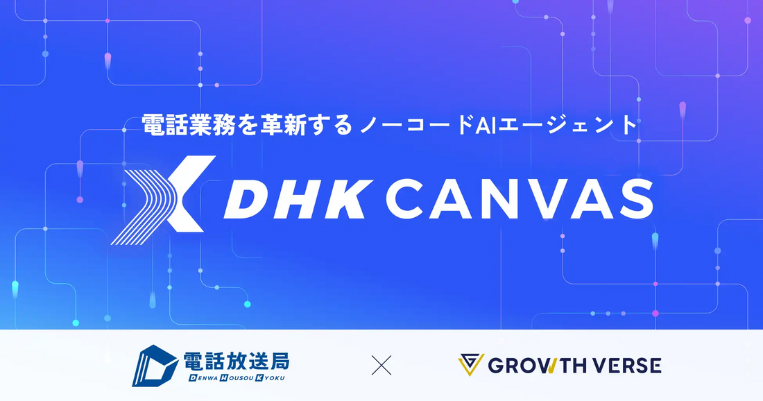 GROWTH VERSEと電話放送局がDHK CANVASエージェントプランを提供開始、シナリオ型と生成AIの両立で電話応対の自動化へ