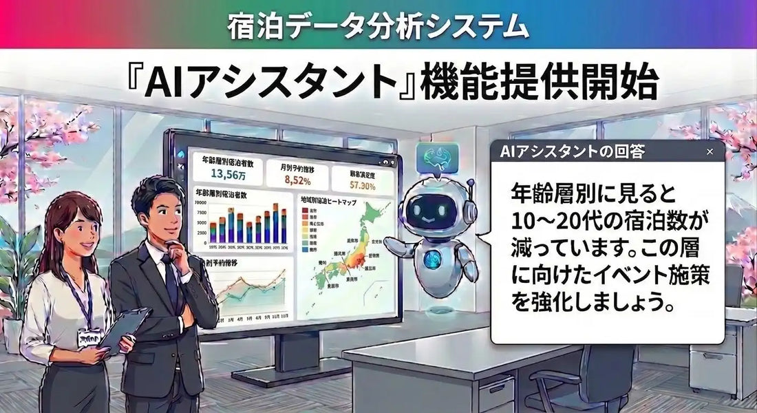 オープントーンが宿泊データ分析システムにAIアシスタント機能を追加、DMOや自治体の対話型データ分析が可能に