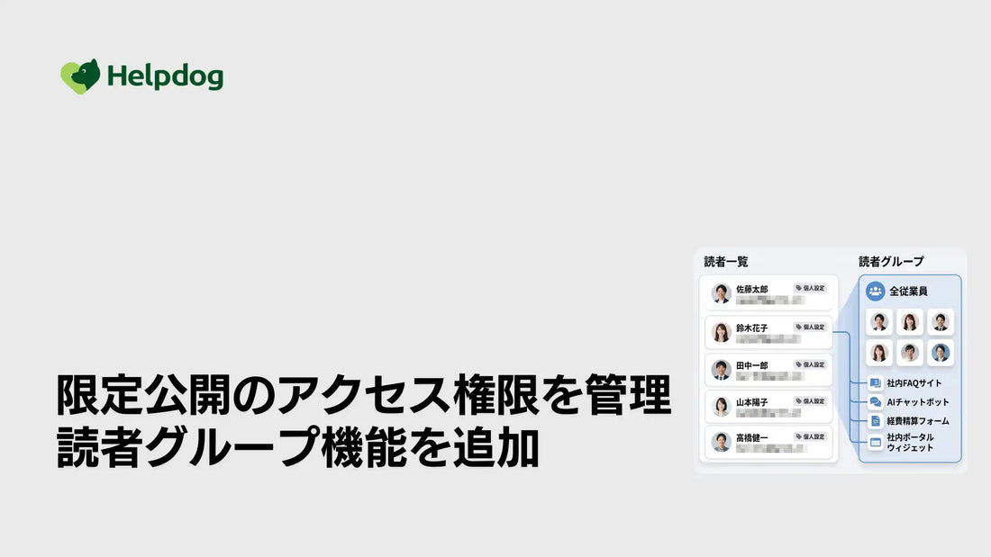 noco「ヘルプドッグ」に読者グループ機能追加、限定公開コンテンツの権限管理を一元化