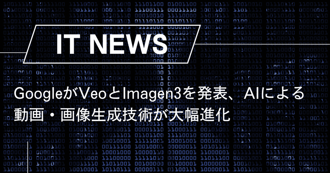 GoogleがVeoとImagen3を発表、AIによる動画・画像生成技術が大幅進化