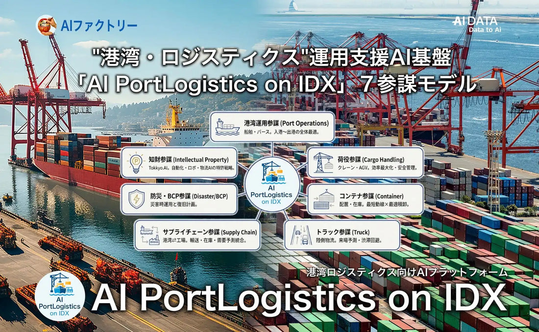 AIデータ社が港湾AI基盤「AI PortLogistics on IDX」で7参謀モデルを発表し物流DXの標準化を推進