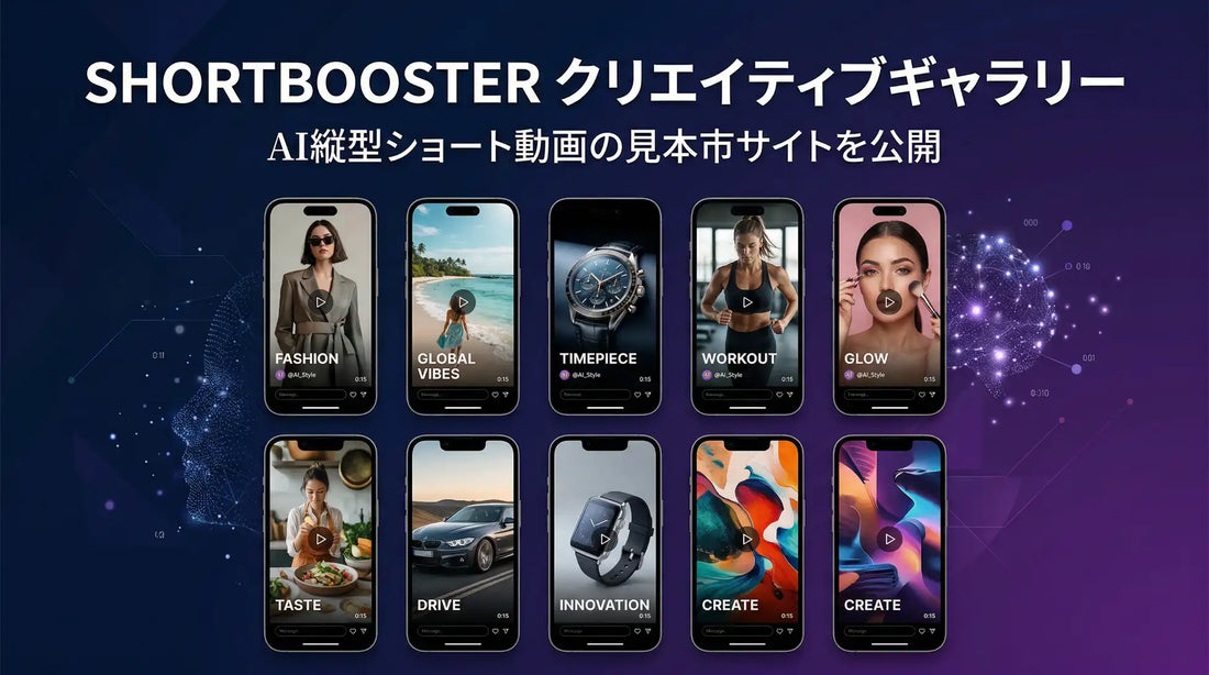 BOOSTTECHがAI動画サンプルギャラリーを公開、SHORTBOOSTERの生成物を業種・AIモデル別に一覧確認可能に
