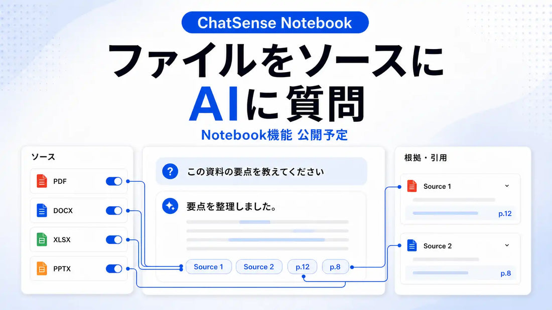 株式会社ナレッジセンスがChatSenseのNotebook機能を公開予定、資料活用とAI対話を支援