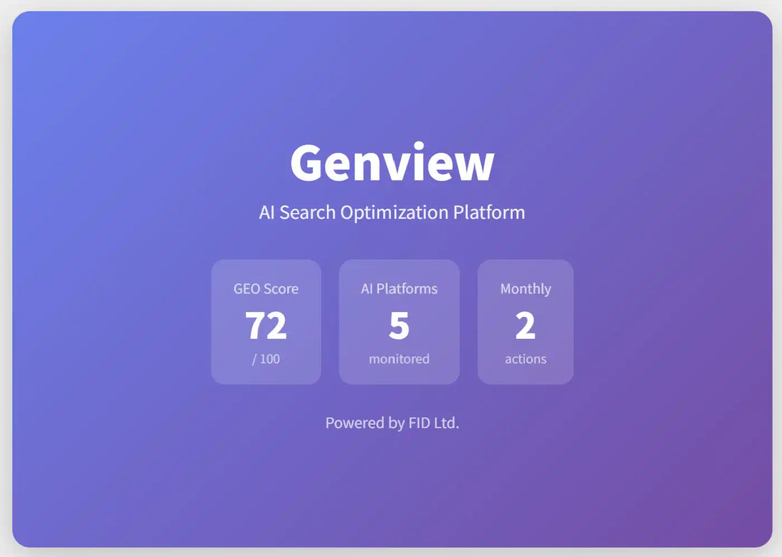 株式会社FIDがGenviewを公開、AI検索上の可視性分析を支援