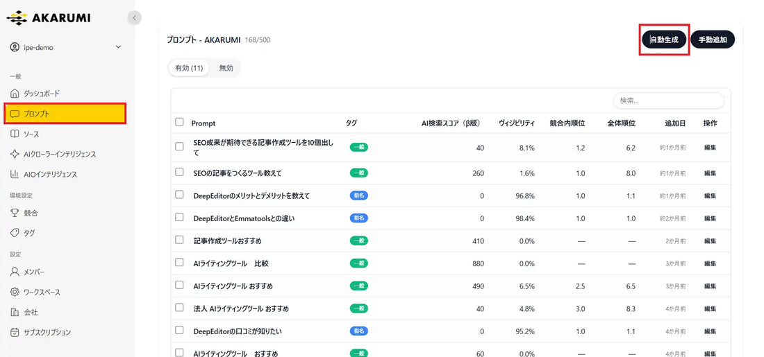 AKARUMIがプロンプト自動生成機能とAI検索スコアを追加、LLMO改善を支援