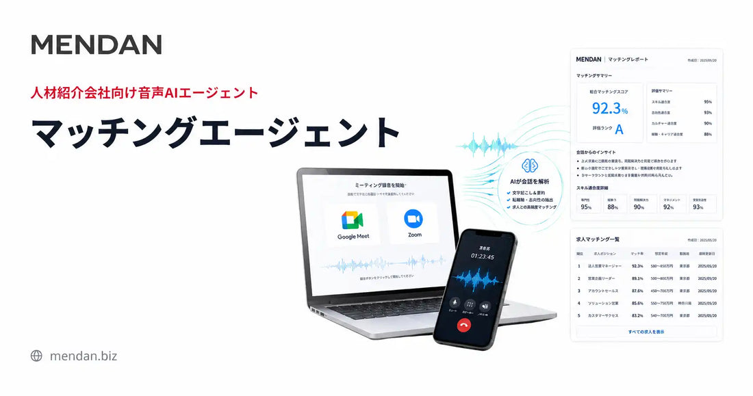 MENDANに「マッチングエージェント」を提供開始、CRM決定データを活用したフライホイール型設計で使うほど精度向上