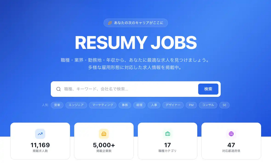 株式会社ChottがRESUMY JOBSのベータ版を公開、自然言語による求人探しを支援する