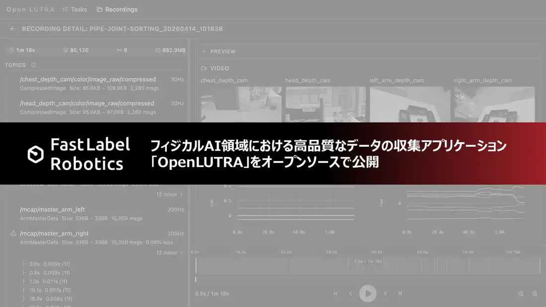 FastLabelがAIロボティクス向けデータ収集アプリ「OpenLUTRA」をオープンソースで公開、データ品質とスループット向上を支援