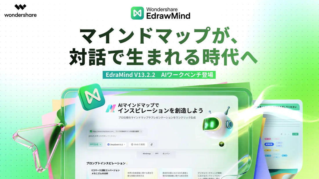 EdrawMindが対話型AIワークベンチへ進化、マインドマップやカンバン、スライドをチャット指示で自動生成
