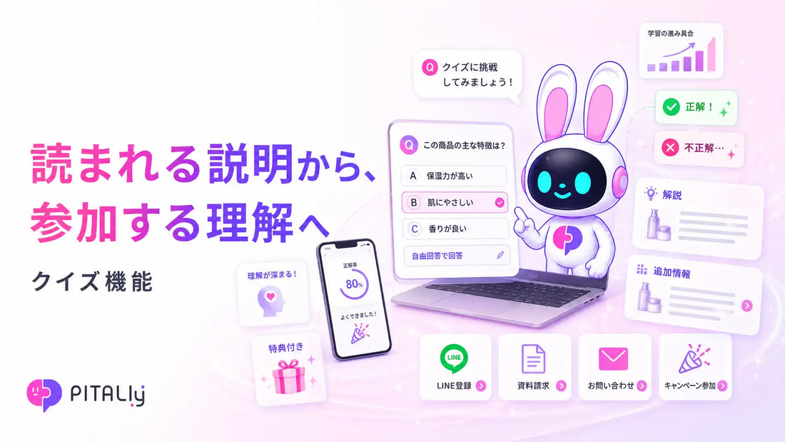 AIVy株式会社がPITALIyに「クイズ機能」を追加、一方通行の説明を対話型体験へ転換する