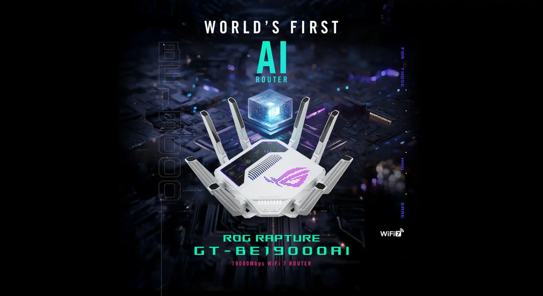 ASUS JAPANがROG Rapture GT-BE19000AIを6月12日発売、AIコア内蔵でWiFi 7対応の最大19Gbps通信を実現