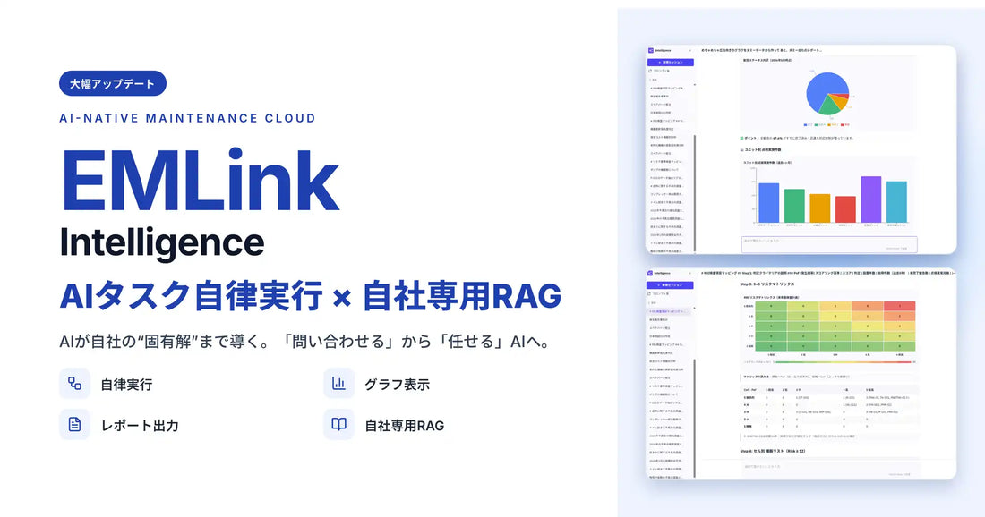 設備保全総合研究所が『EMLink Intelligence』を大幅アップデート、自社専用RAGで作業を最大95%削減