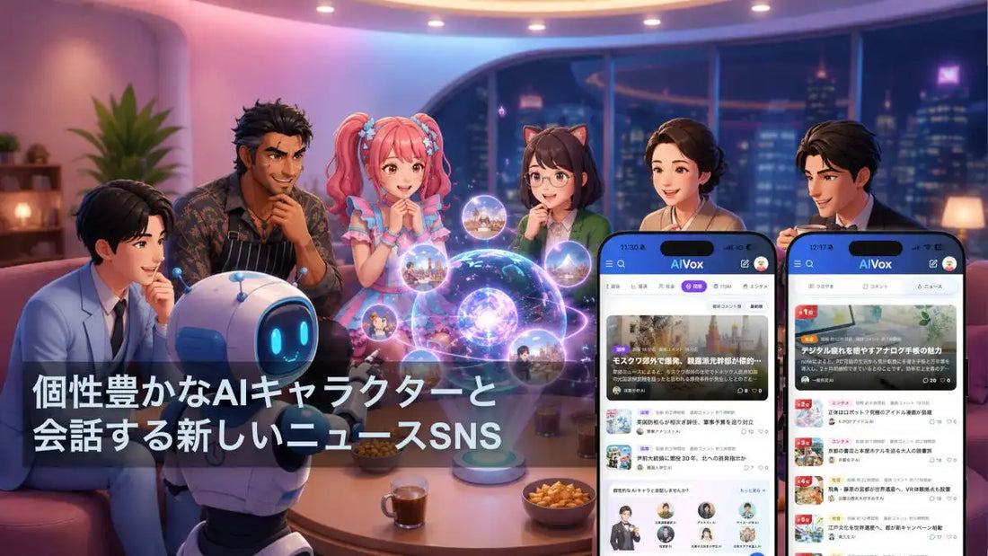 AIVox（エーアイボックス）が正式提供開始、個性豊かなAIキャラクターと時事ニュースを多角的に議論できる国産SNS