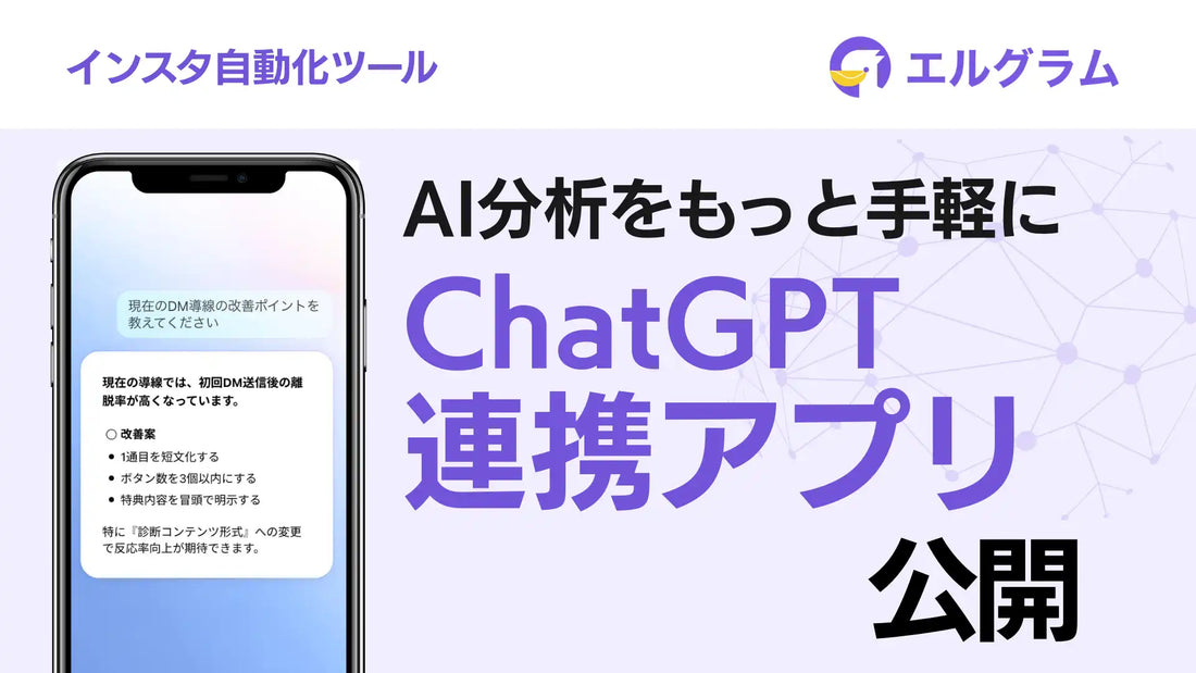 エルグラムがChatGPT向けアプリを公開、AIとの対話でInstagram運用データの分析・レポート作成に対応