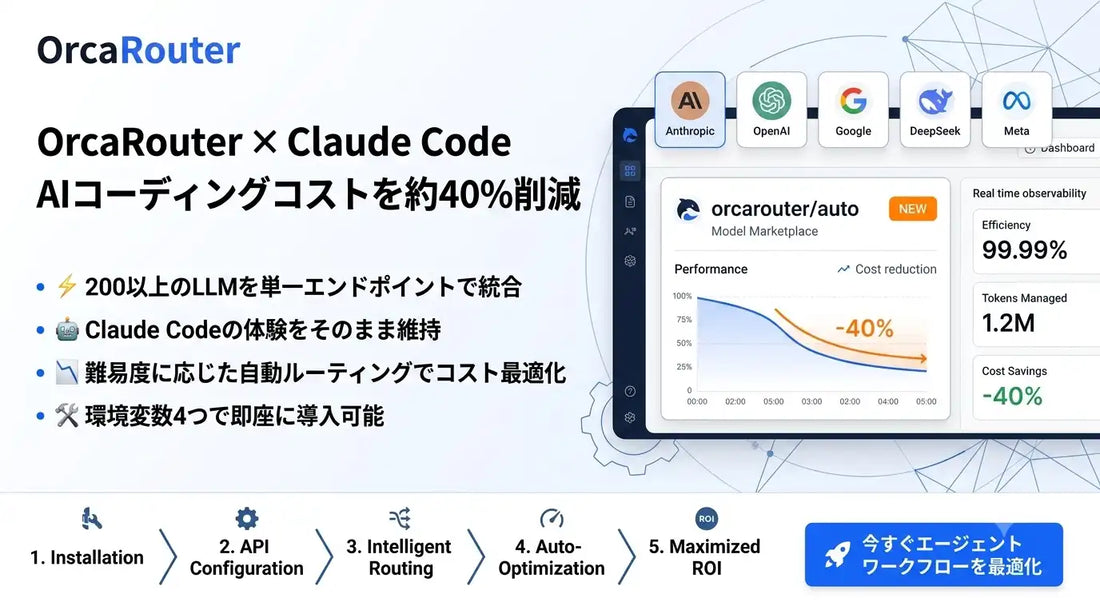 OrcaRouterがClaude Codeへ対応、自動ルーティングでAIコーディングコストを約40%削減