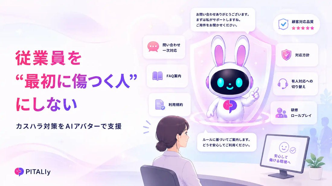 PITALIyがカスハラ対策を強化、AIアバターが一次対応と研修シミュレーションで従業員保護を支援