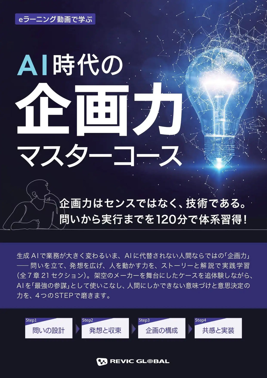 株式会社レビックグローバルがAI時代の企画力習得教材をリリース、全7章21セクションで体系化