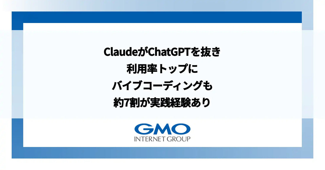 GMOインターネットグループが生成AI活用率98.7%を記録、Claude73.4%でChatGPT抜き首位に