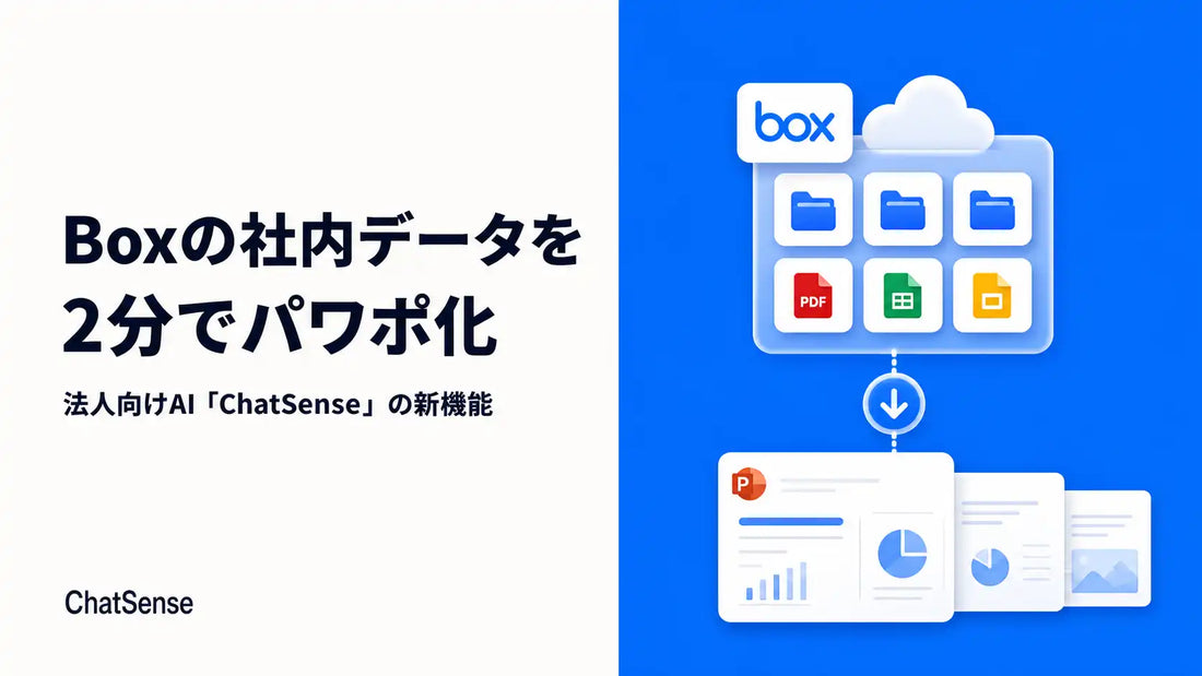 ナレッジセンスがChatSenseのBox連携機能をリリース予定、資料からパワポ下書きまで2分程度の操作を目指す