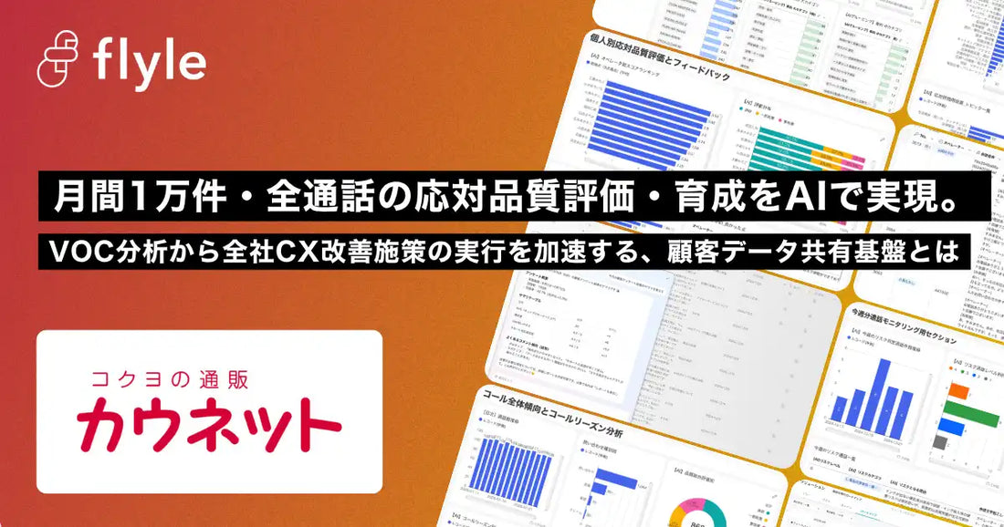 フライルがカウネットの月間約1万件の全通話AI品質評価をFlyleで実現、電話問い合わせを4分の1に削減