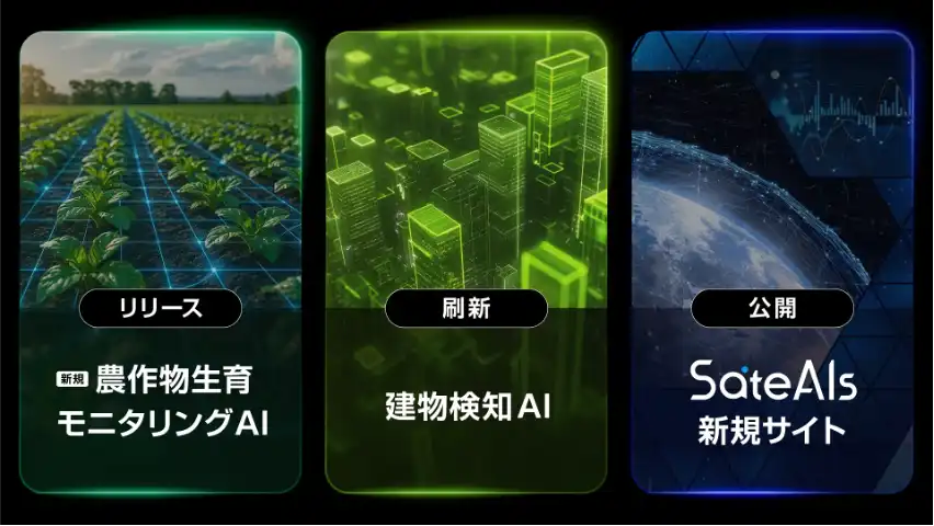 スペースシフトが「SateAIs」に農作物生育モニタリングAIを追加、建物検知AIを2パッケージに再編