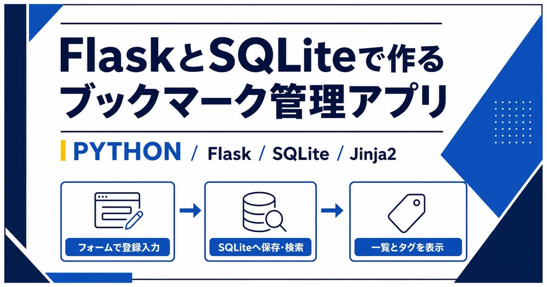【Python】FlaskとSQLiteとJinja2でブックマーク管理アプリを作ってみた