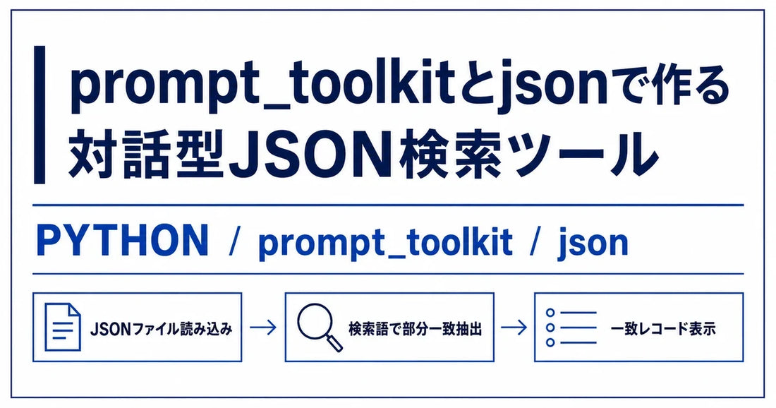 【Python】prompt_toolkitとjsonで対話型JSON検索ツールを作ってみた