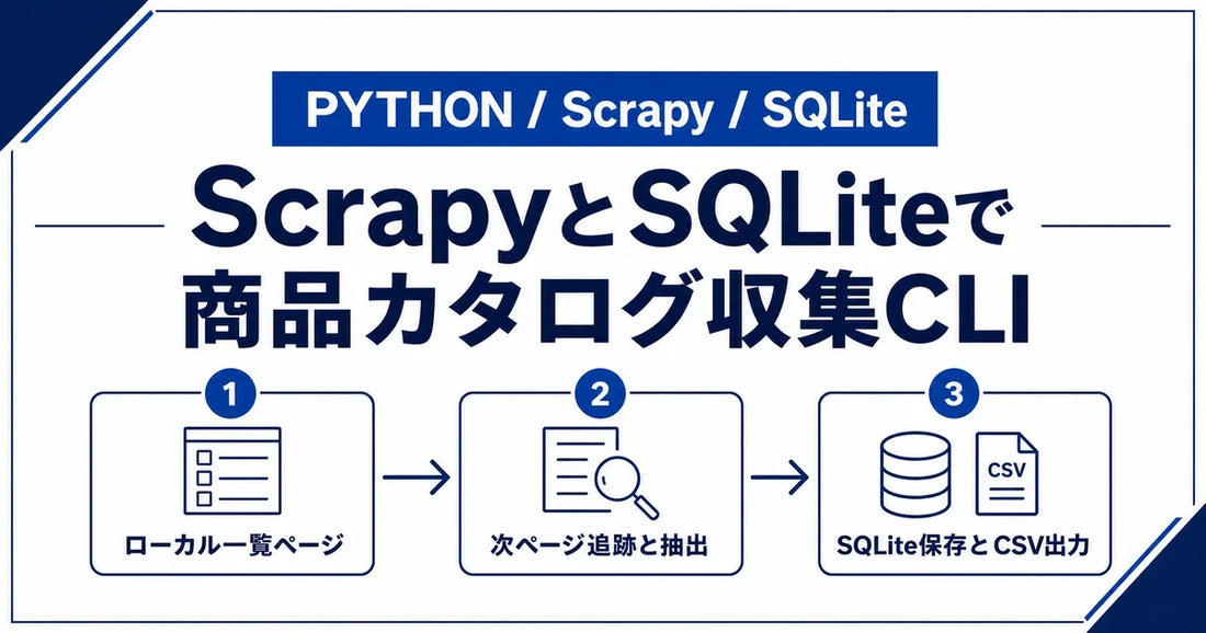 【Python】ScrapyとSQLiteで商品カタログ収集CLIを作ってみた