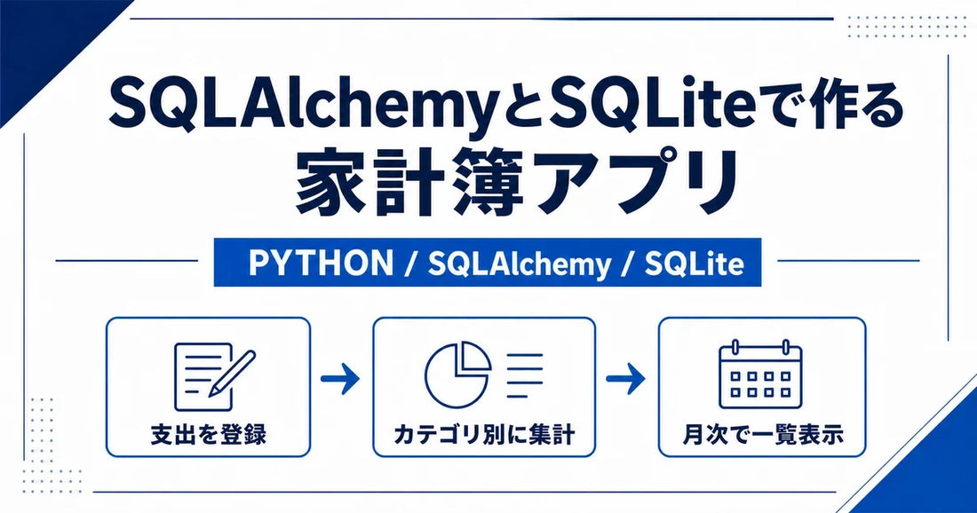 【Python】SQLAlchemyとSQLiteで支出登録・カテゴリ集計・月次表示の家計簿アプリを作ってみた